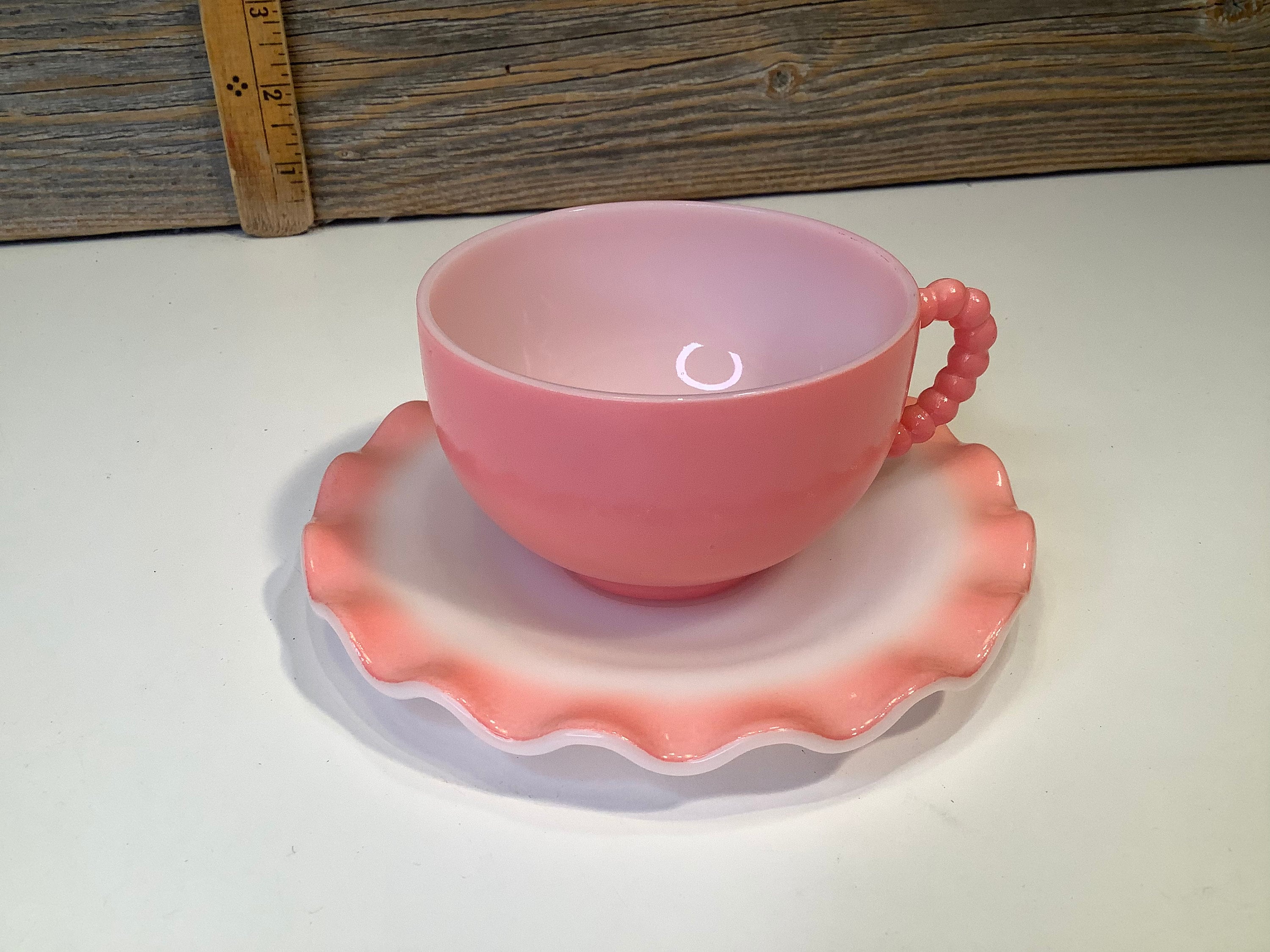 ヴィンテージ ヘーゼル アトラス カップ アンド ソーサー ピンク 