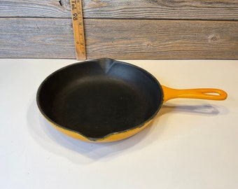 Vintage Le Creuset yellow enameled frying pan #25