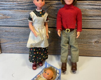 Vintage Mattel Sunshine Family mom, dad and baby 70’