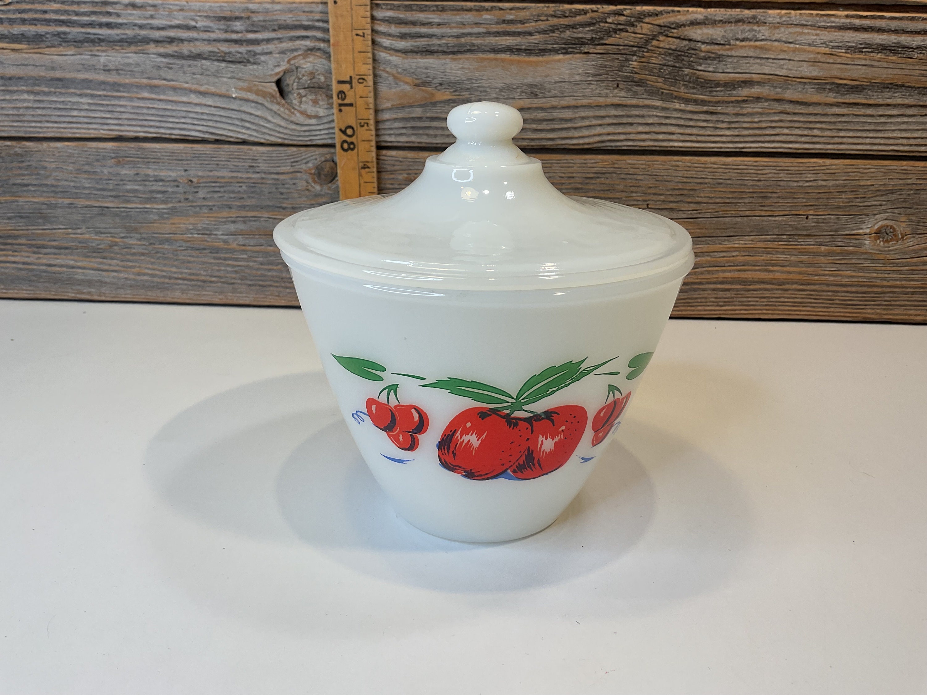 Fire King  ファイヤーキング　Grease jar グラスジャー グリースジャー ストライプ 1952年頃～1955年頃製造 Fire-king