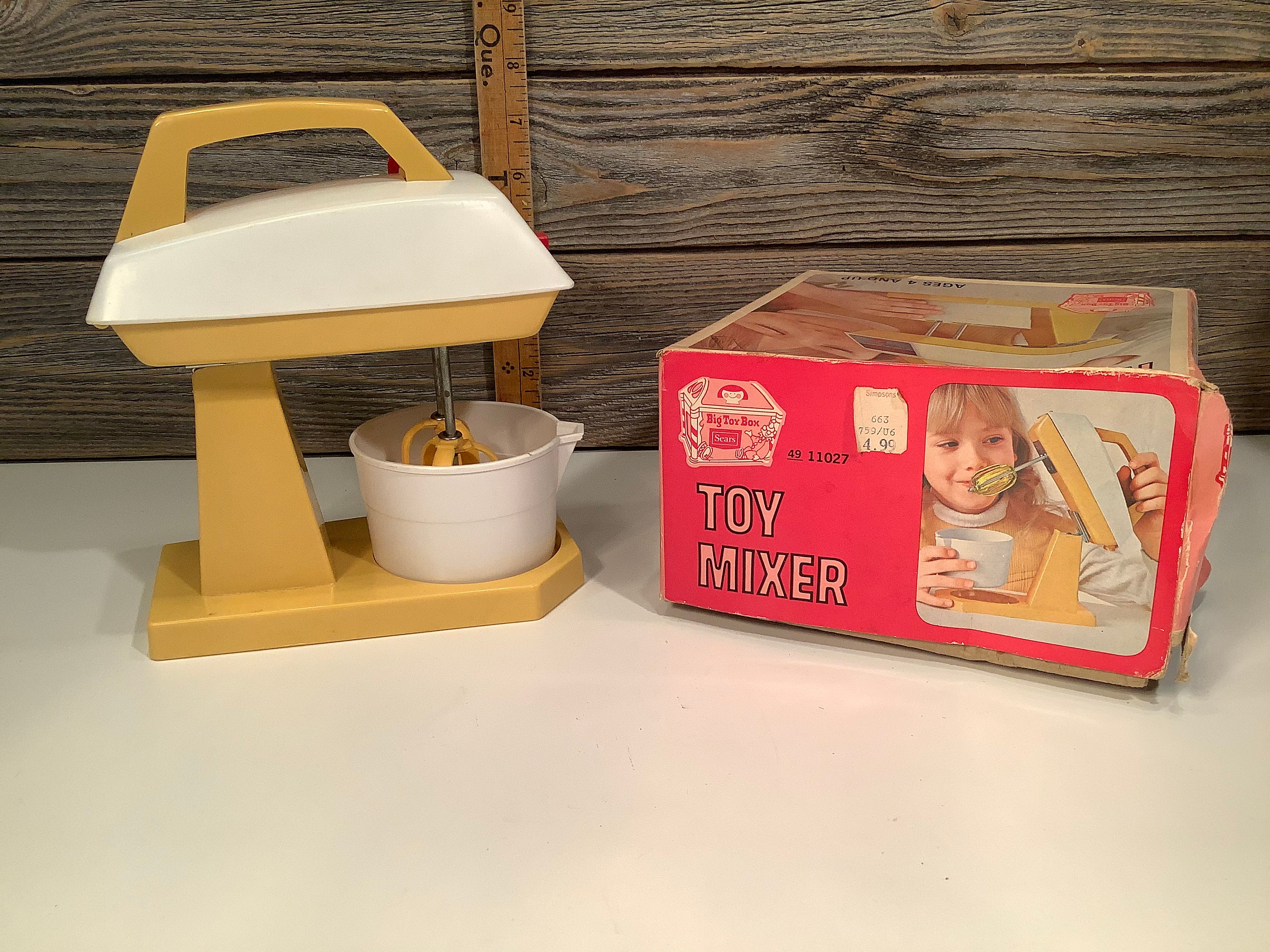 Vintage Big toy box Sears toy mixer 60' Etsy