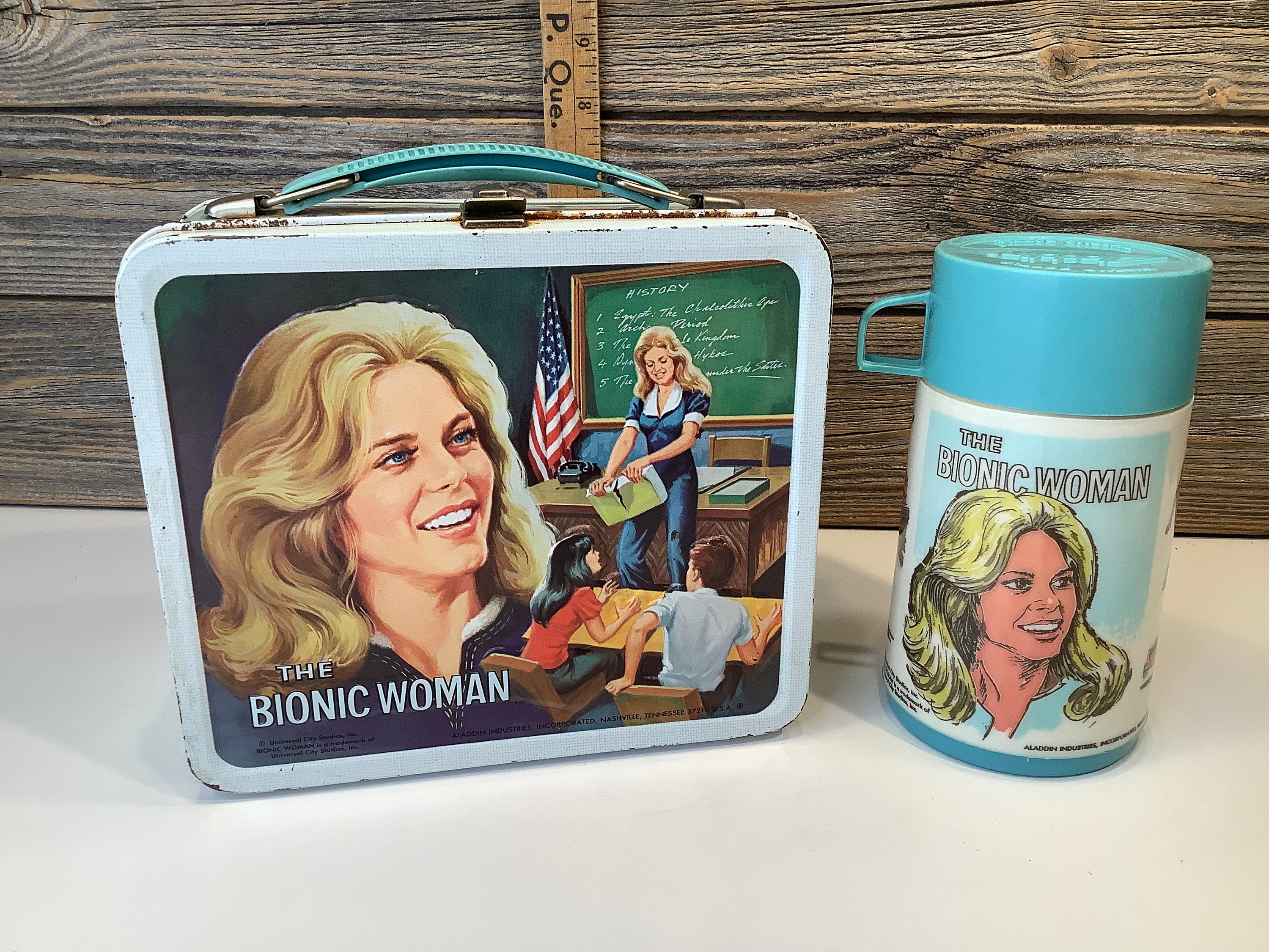 Vintage Aladdin Metal Lunch Box the Bionic Woman 1978 