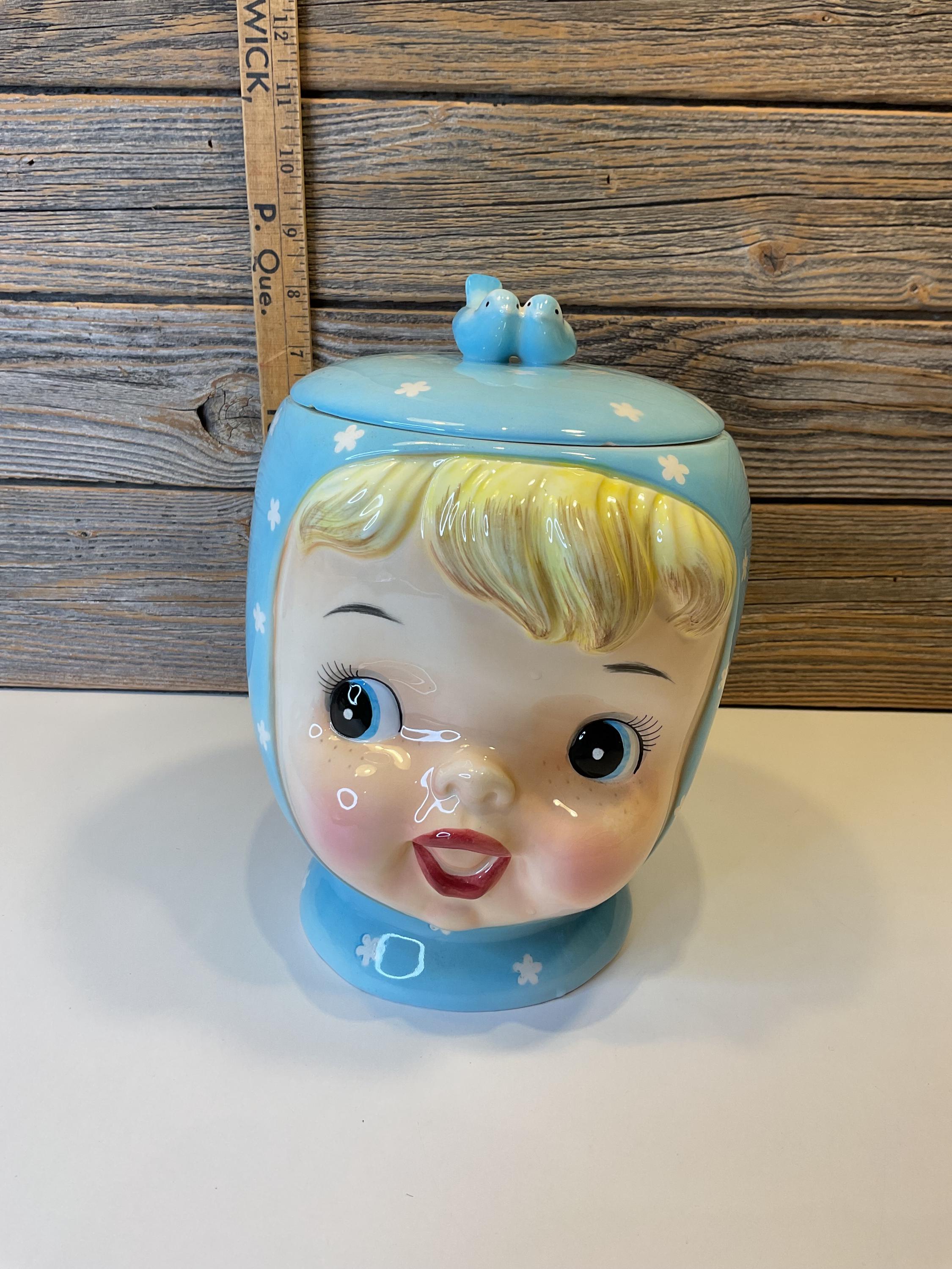 50s ヴィンテージ ナプコ ミスキューティパイ ソルト&ペッパー Vintage Napco Cookie Jar Miss Cutie Pie Blue 50' - Etsy