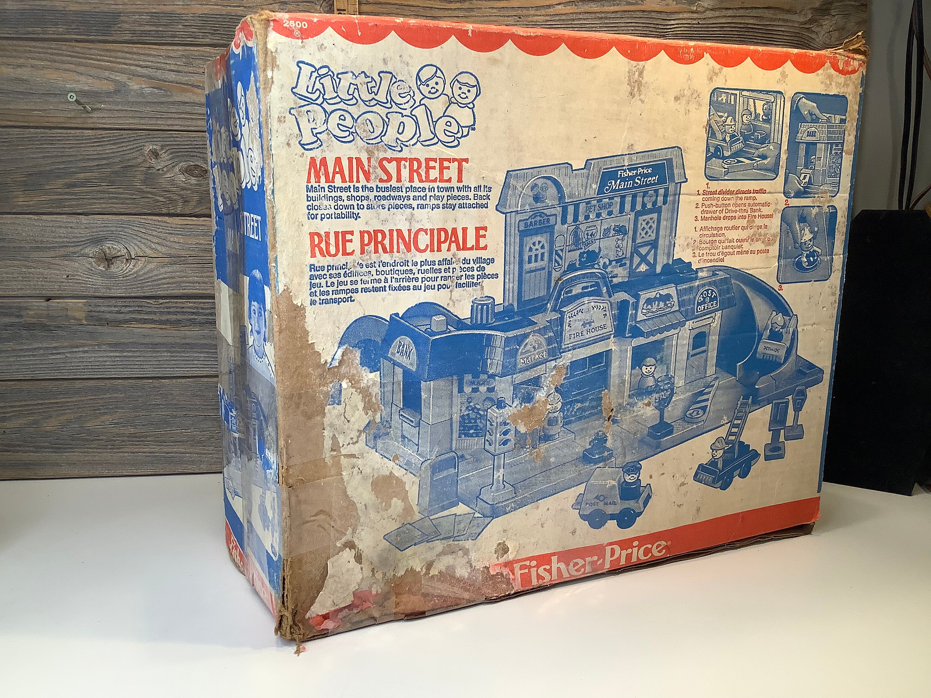 フィッシャープライス　メインストリート　1986年 COMPLETE Fisher Price Main Street, 1986, Vintage Fisher