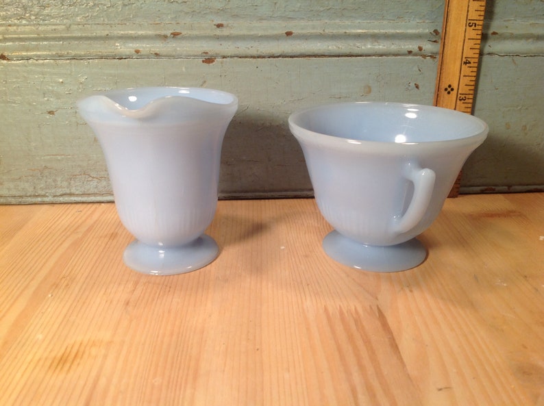 Vintage Pyrex Canada Sugar and Cream Delphite Blue Etsy