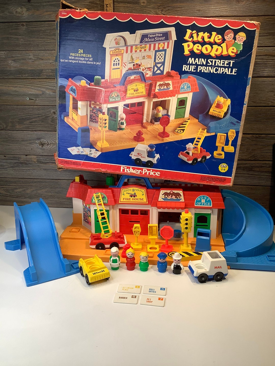 Vintage Fisher Price Little People Main Street 1986 - Etsy