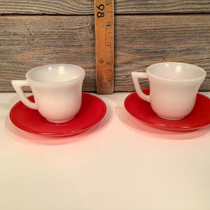 Vintage Hazel Atlas 2 cups and saucers for children 50&#39;