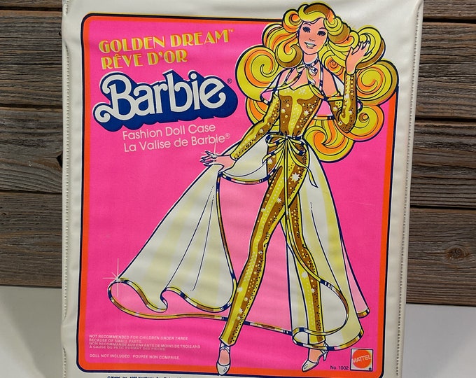 Vintage Mattel Barbie Fashion Doll Case Golden Dream 1980 Etsy