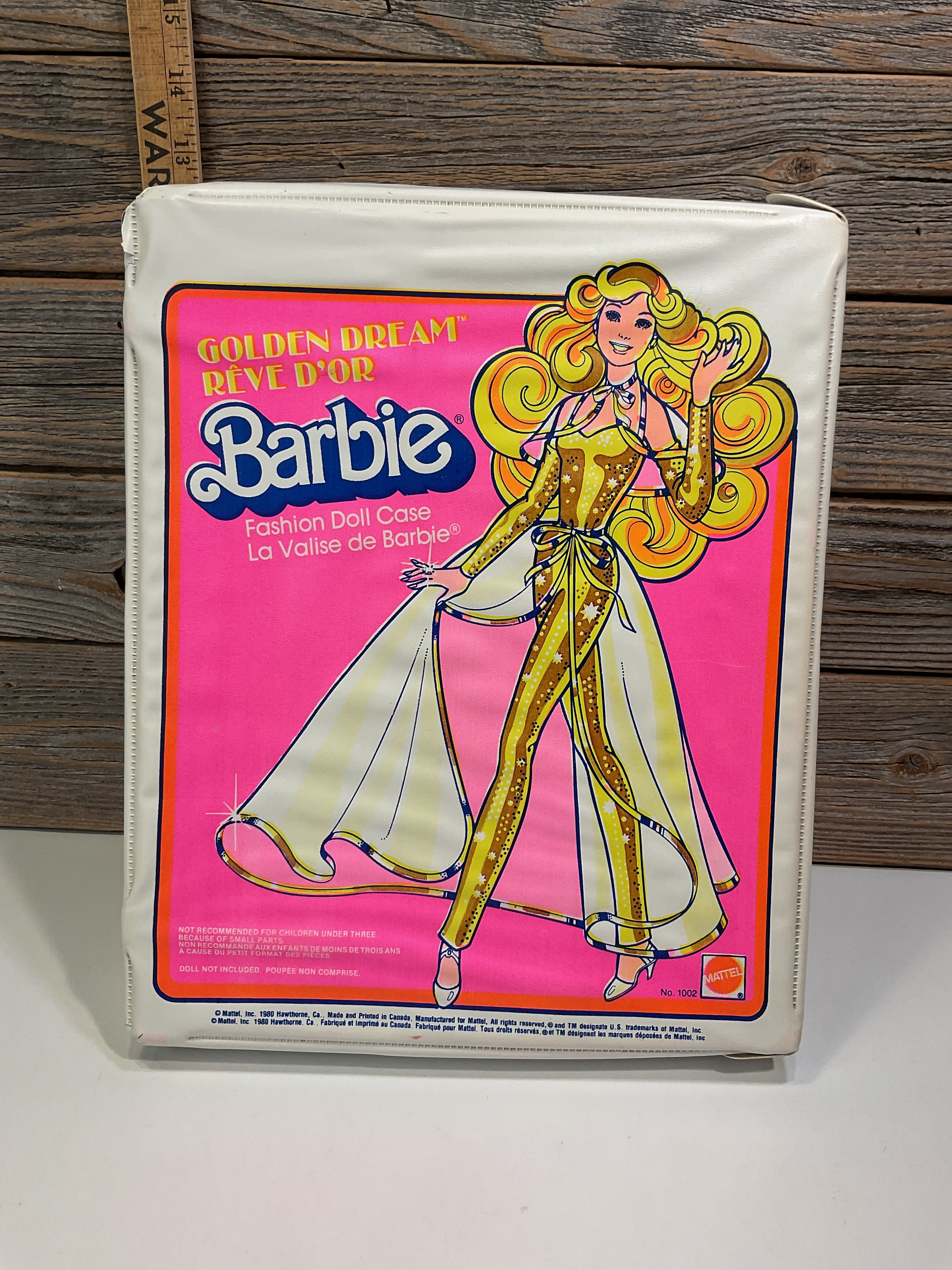 Vintage Mattel Barbie Fashion Doll Case 1002 1982 White Pink Vinyl Storage