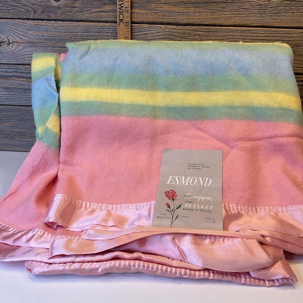 Vintage Esmond Sunnyspun pink Blanket 70’