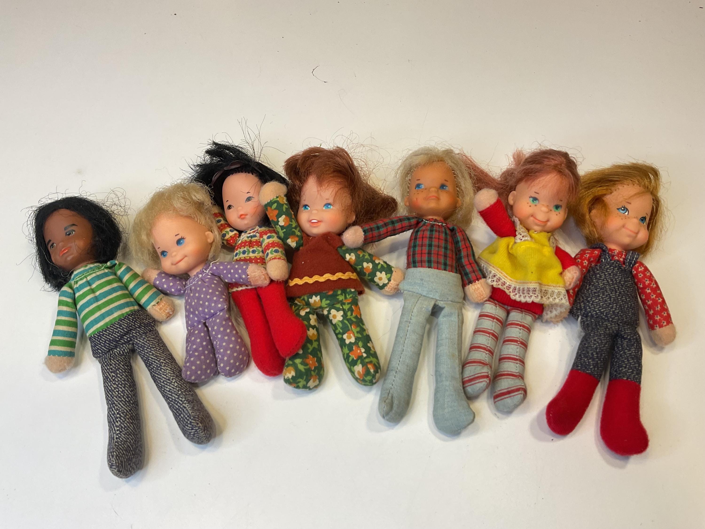 Vintage Mattel lot of 7 Honey hill bunch dolls 1975