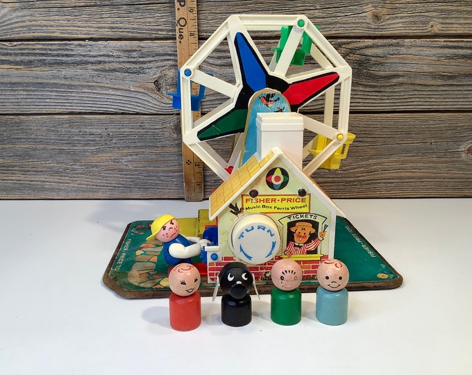 Vintage Fisher Price Little People Music Box Ferris Wheel 1966 Etsy