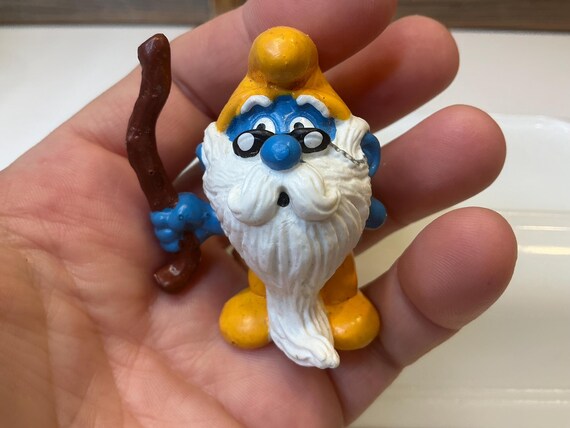 Vintage Smurf Grandpa PVC FIGURINE 80' - Etsy