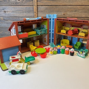 Vintage Fisher Price kleine mensen bruin huis 80'