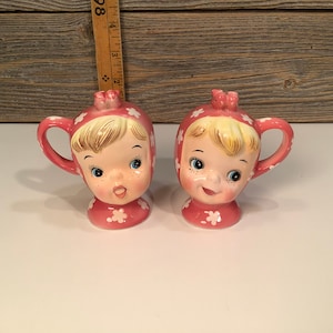 Vintage Napco shakers Miss Cutie Pie pink 50’
