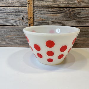 Pyrex ミキシングボウル ドット柄 レッド ヴィンテージ ファイヤーキング レッド ポルカドット ミキシングボウル