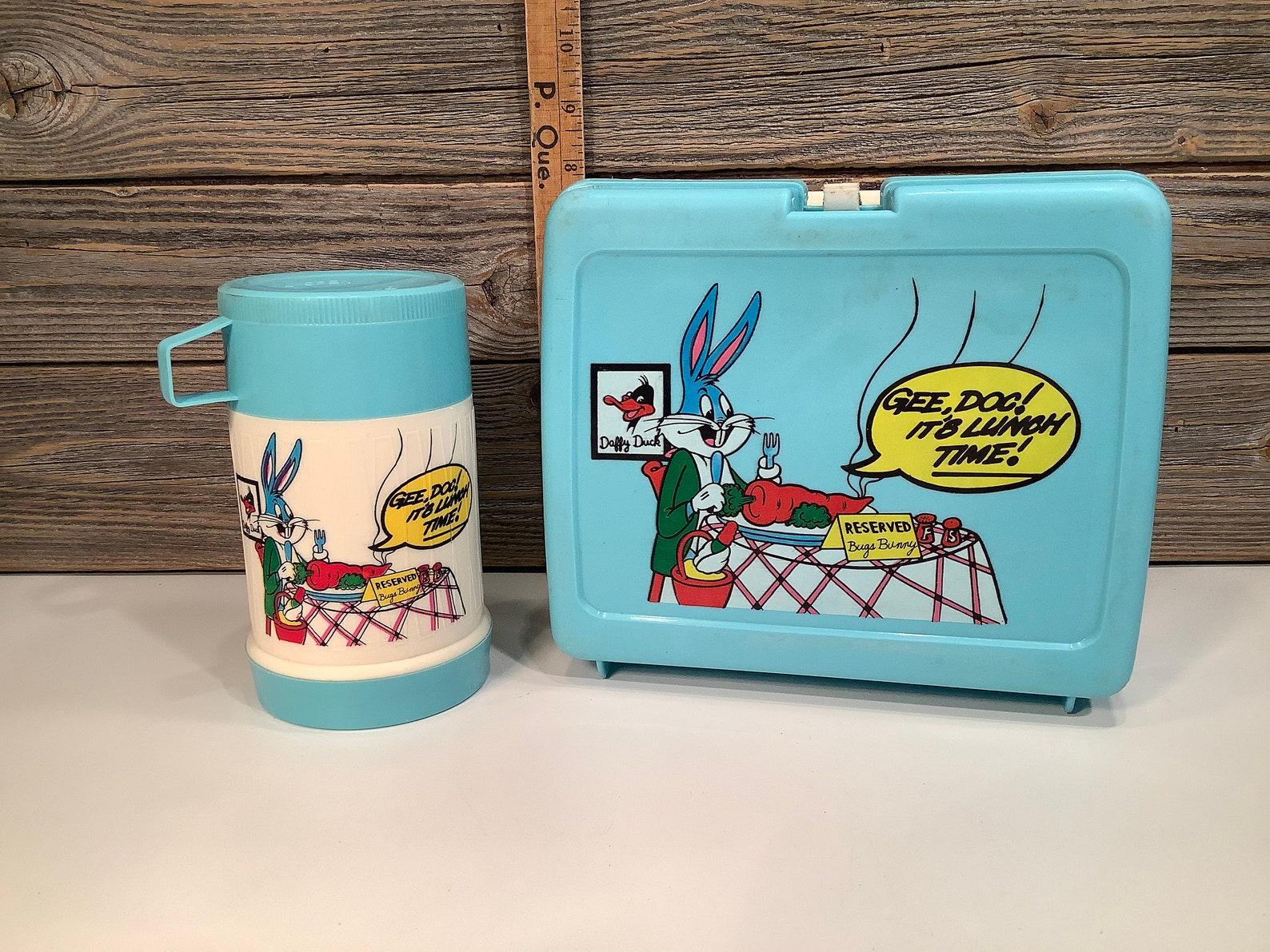 Vintage Bugs Bunny plastic lunch box with thermos 80' Etsy