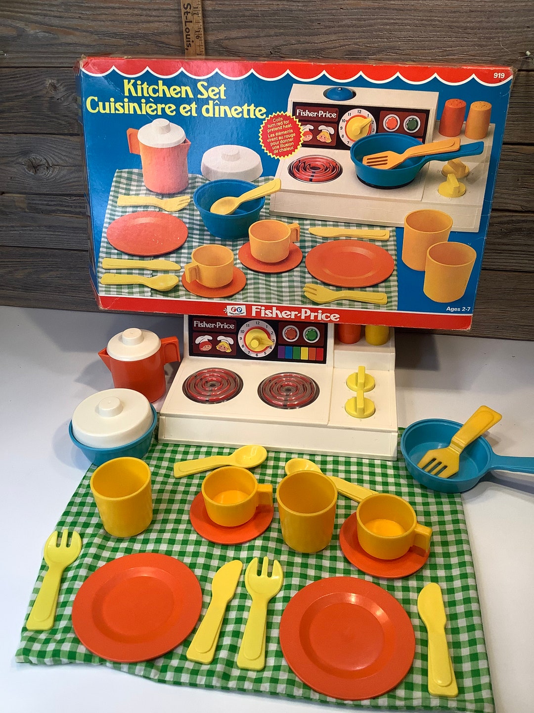 Vintage Fisher Price Kitchen Set With Box 1979 - Etsy