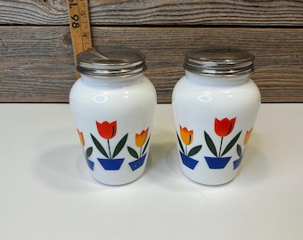 Complete Vintage Fire King Tulip Nesting Mixing Bowl Set 1940s Mid