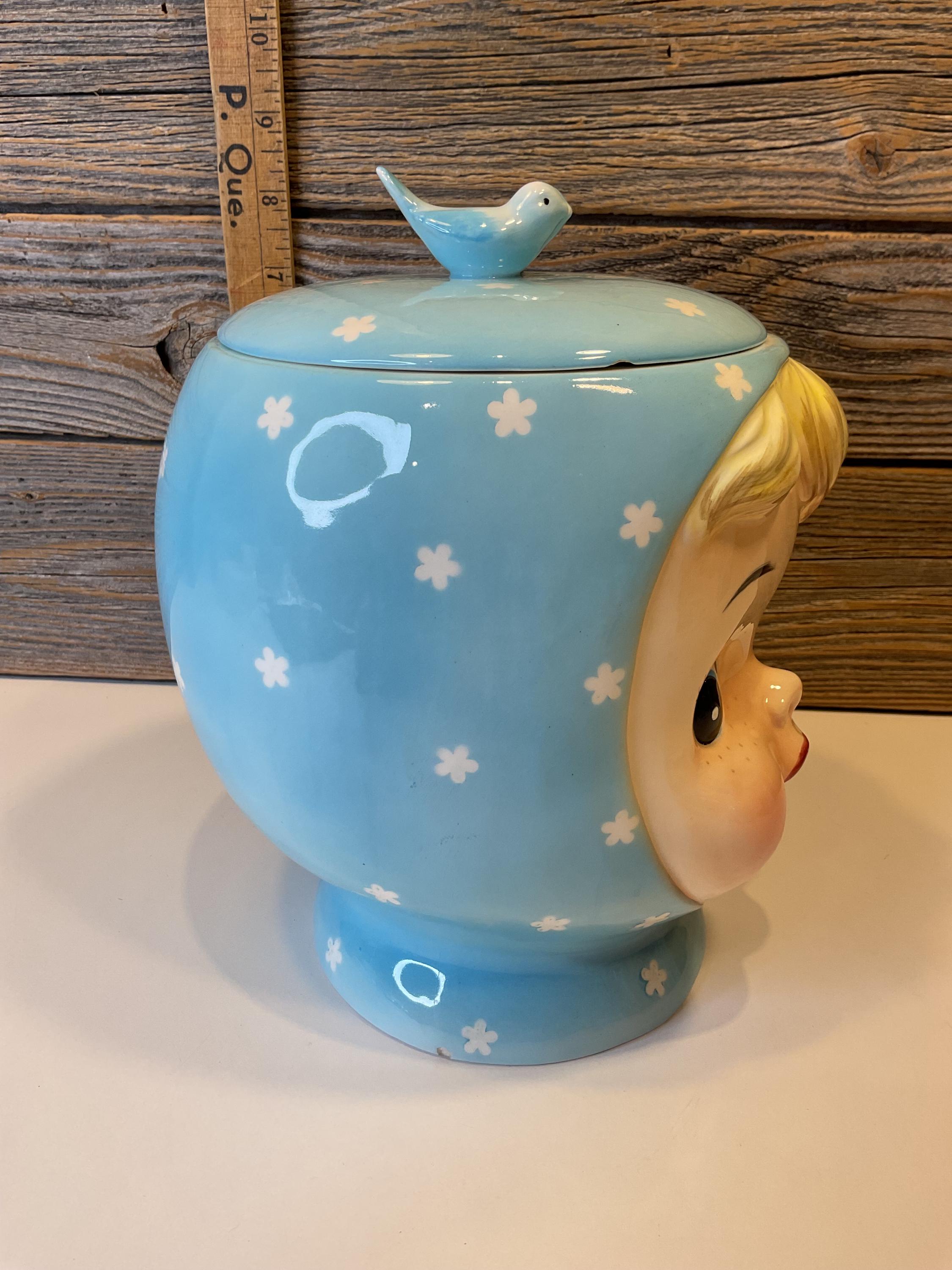 Vintage Napco Cookie Jar Miss Cutie Pie Blue 50' - Etsy