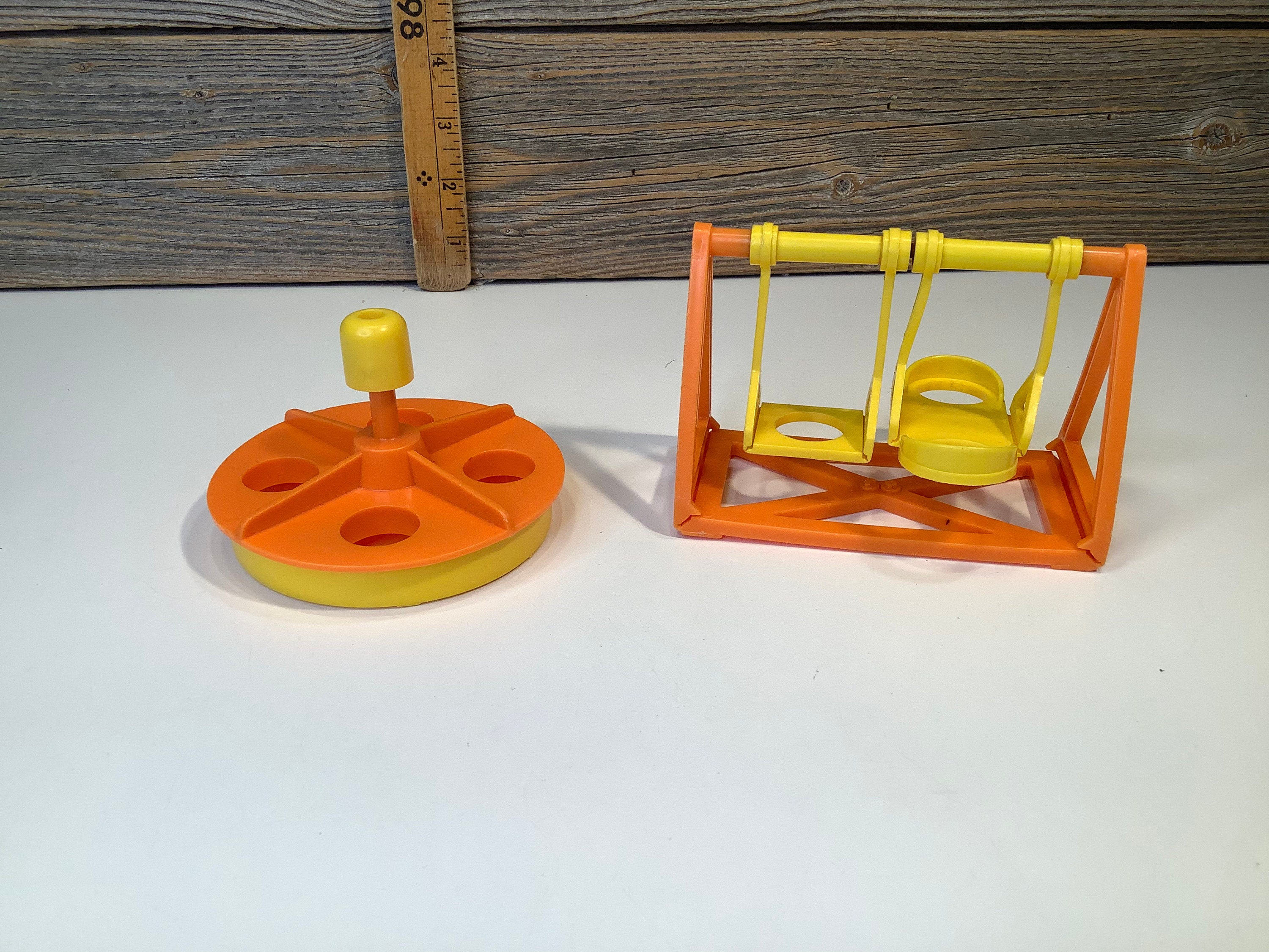 Vintage Fisher Price Little People Swing and Turnstile School 70