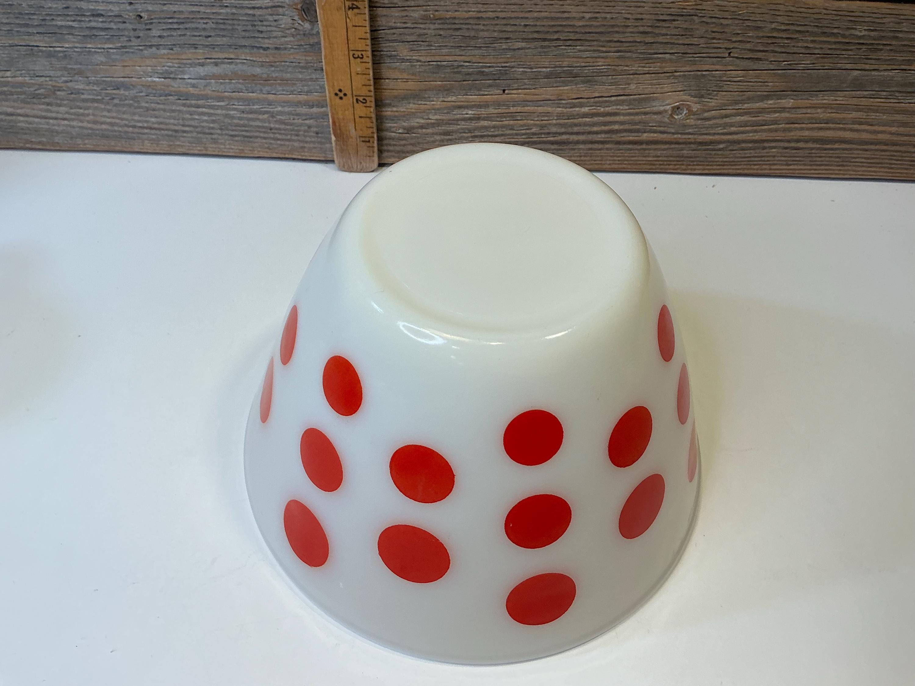 ヴィンテージ ファイヤーキング レッド ポルカドット ミキシングボウル