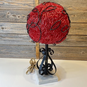 Vintage lamp red spaghetti with metal mid century 60’