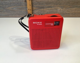 ヴィンテージ ソニー AM ラジオ TR-3550 レッド 70' - Etsy 日本