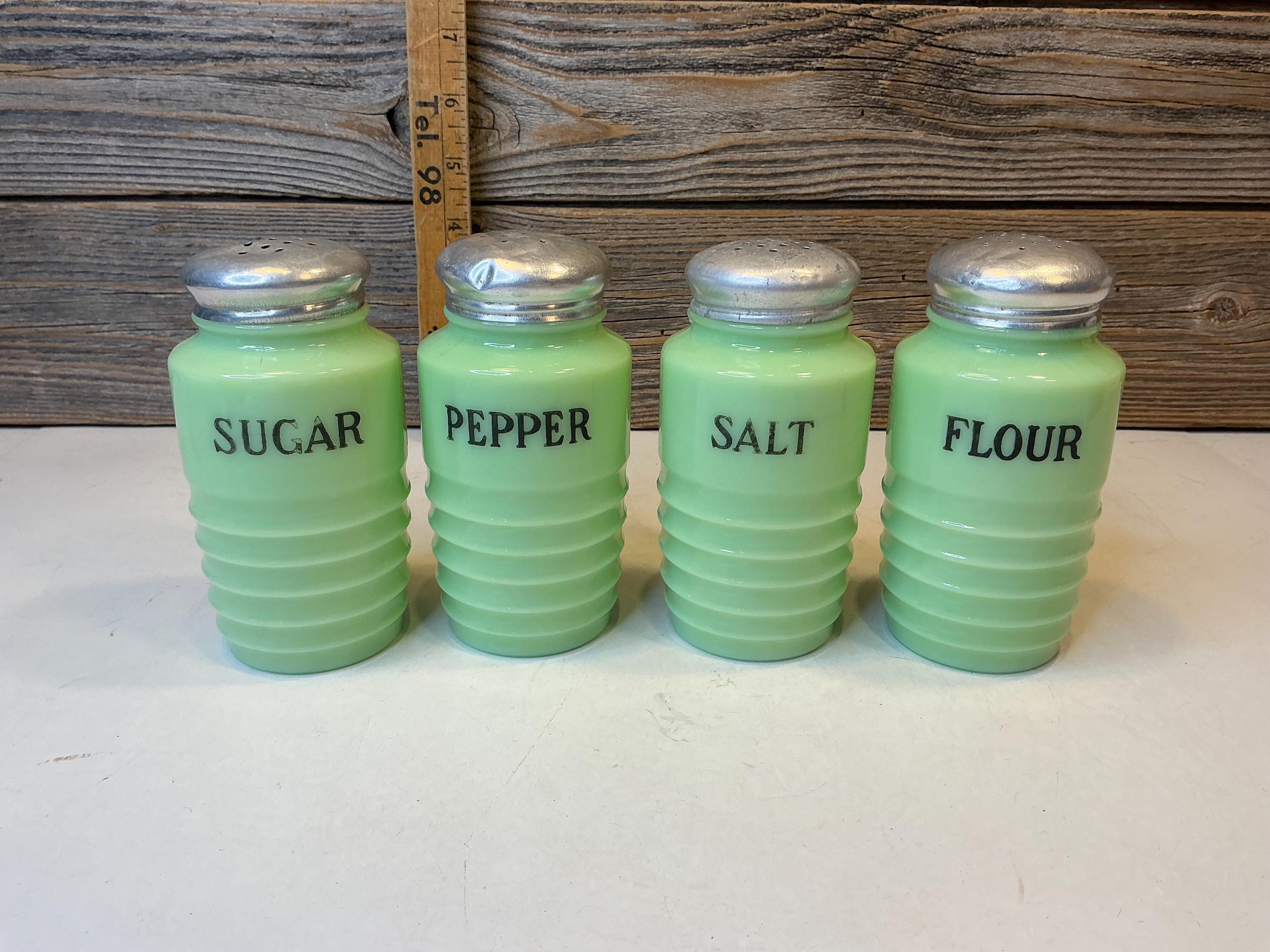 ジャネット社 Jeannette スパイスシェーカー4本セット ジェダイ Vintage Jeannette Set of 4 Jadeite Shakers 40' - Etsy