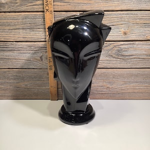 Vintage Head vase black ceramic art deco 80&#39;