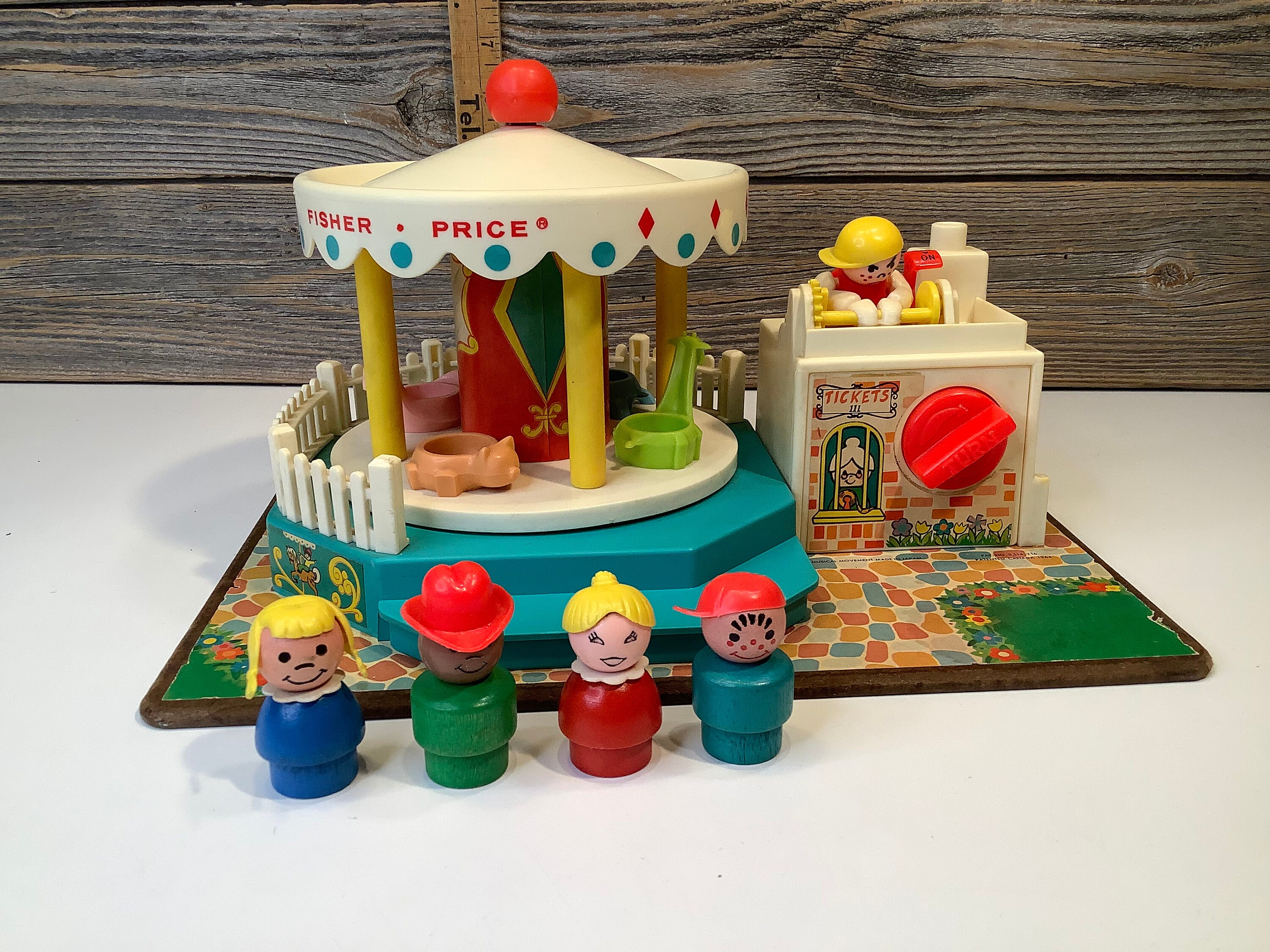 Vintage Fisher Price Little People Merry go round 1972 Etsy