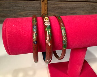■VINTAGE HOLLYWOOD■ Oxalis Flower String Bracelet VH2336BR Vintage 3 Red Partitioned Bracelets With Flowers 70' - Etsy