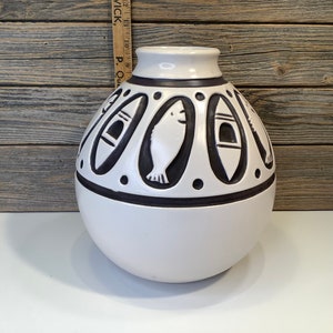 Vintage Beauce céramique, vase Skimo signé Jean Cartier 70’