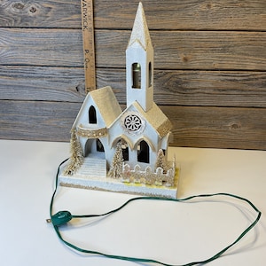 Vintage Putz village house cardboard 50’