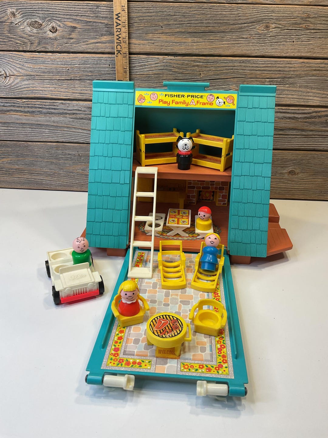 Vintage Fisher Price Play Family A Frame for Little People
