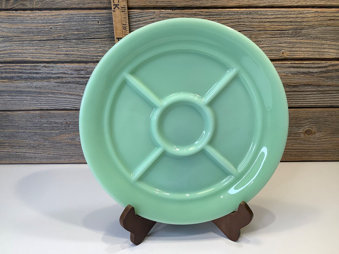 Vintage Fireking Jadeite Divided Plate 40 Etsy