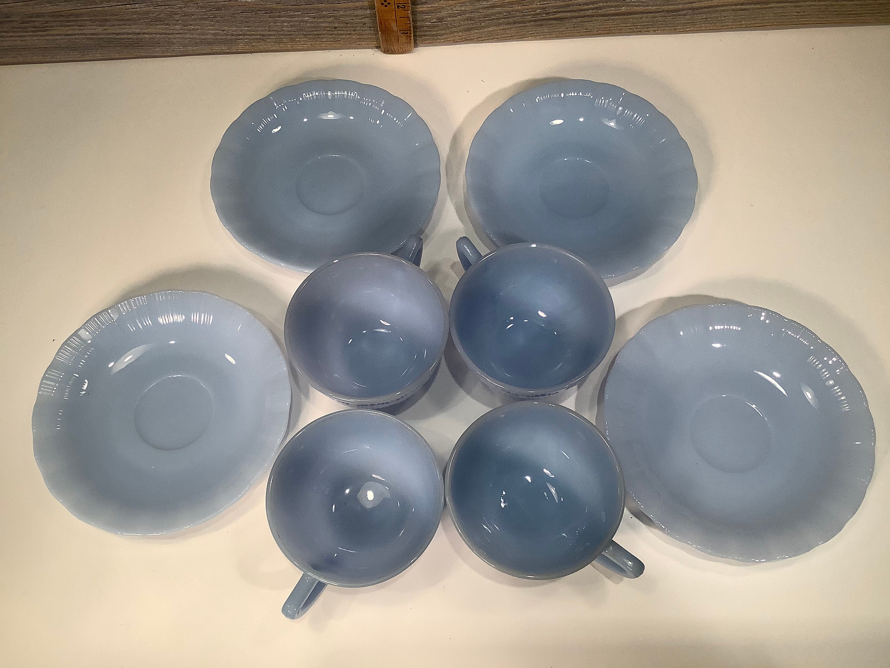 Vintage Pyrex Canada Piecrust Blue Delphite Platesugar Etsy Sweden