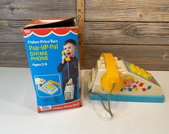 Vintage Fisher Price Po-up-pal Chime Phone 1968 - Etsy