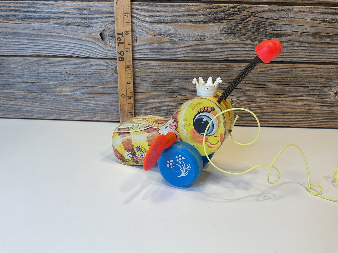 Ancienne Abeille à Tirer Fisher Price Queen Buzzy Bee Réf:444, Vintage