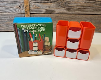 Vintage plastic pencil holder and organizer