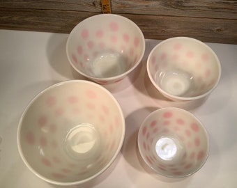 ヴィンテージ ファイヤーキング 4 ミキシング ボウル レッド