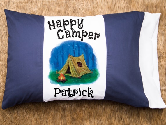Happy Camper Personalized Pillowcase Custom Pillow Case Etsy