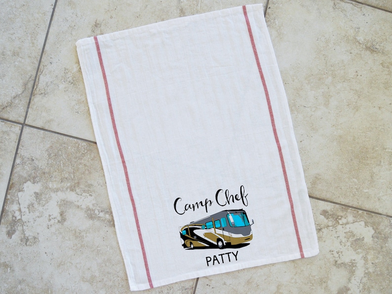 Camp Chef Class A Motorhome Kitchen Towels RV Gift Camping Gift Dish Towels Personalized Motorhome Decor