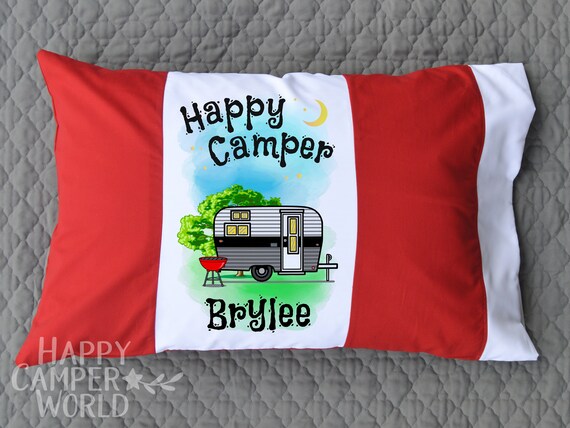 Happy Camper Personalized Pillowcase Custom Pillow Case Etsy