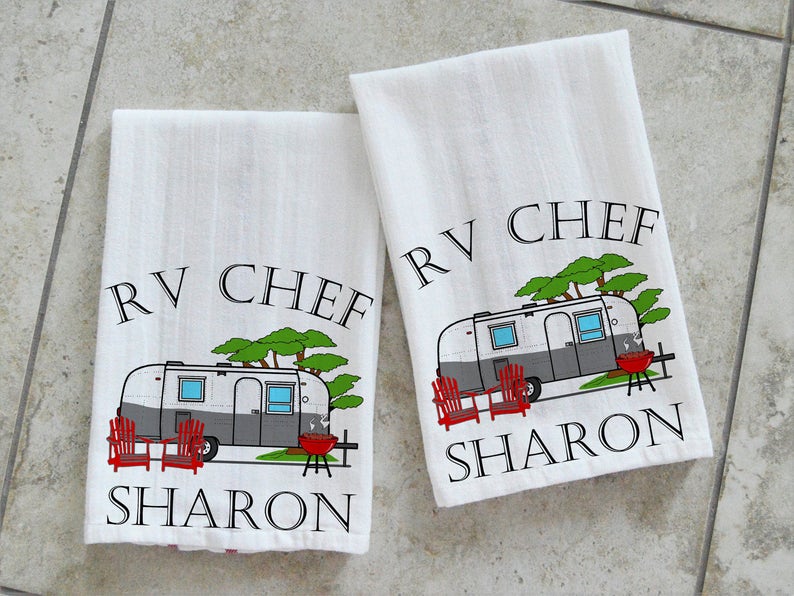 RV Chef Kitchen Tea Towels Personalized RV Décor Camping Etsy