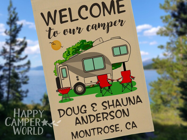 to Our Camper Personalized Camping Sign RV Gift Etsy