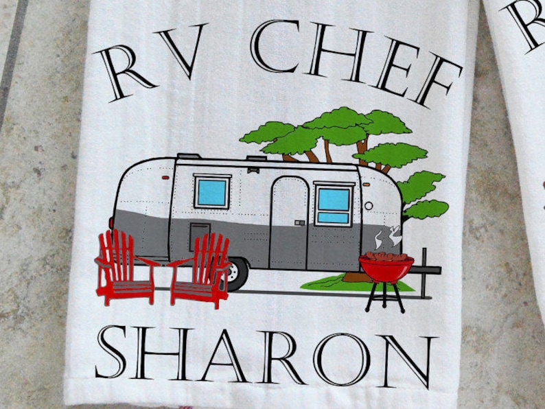 RV Chef Kitchen Tea Towels Personalized RV Décor Camping Etsy