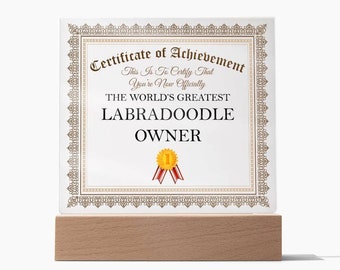 Labradoodle Gifts, World's Greatest Labradoodle Owner - Square Acrylic Plaque