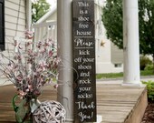 Rock your socks wood sign I No shoes I front door I porch sign I remove your shoes I shoe free house sign I No shoes sign I sign