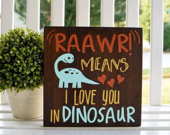 Dinosaur wood sign I  Dinosaur I Dinosaur sign I  Dinosaur decor I  Boys room decor I  Dinosaur nursery I  Baby shower gift  I wall hangings